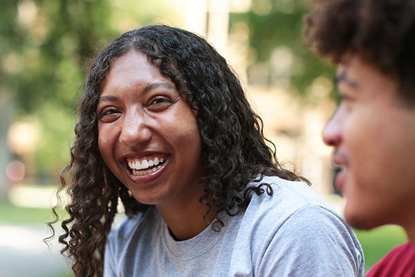 Student laughing