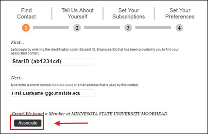 Click the Associate button in the Dragon Alert Portal