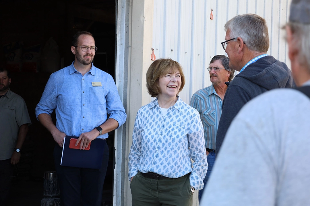 Jordan Schroeer and Senator Tina Smith