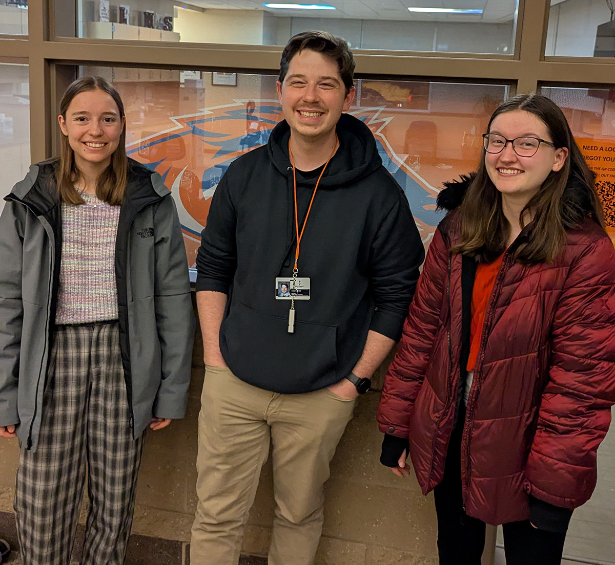 Cody Rowe with Katie and Nicole