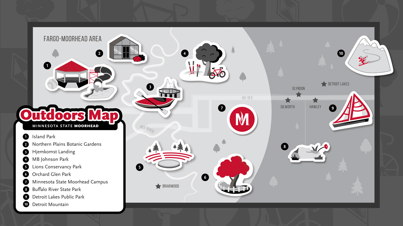 Fargo Moorhead Area Outdoor Attractions Map