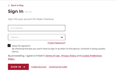 Options to sign in, create an account, or continue as a guest