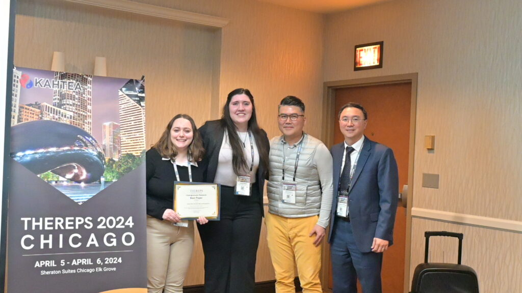 From left to right, Nora Simondet, Annisa Wilke, Wooyang Kim at the THEREPS conference in 2024
